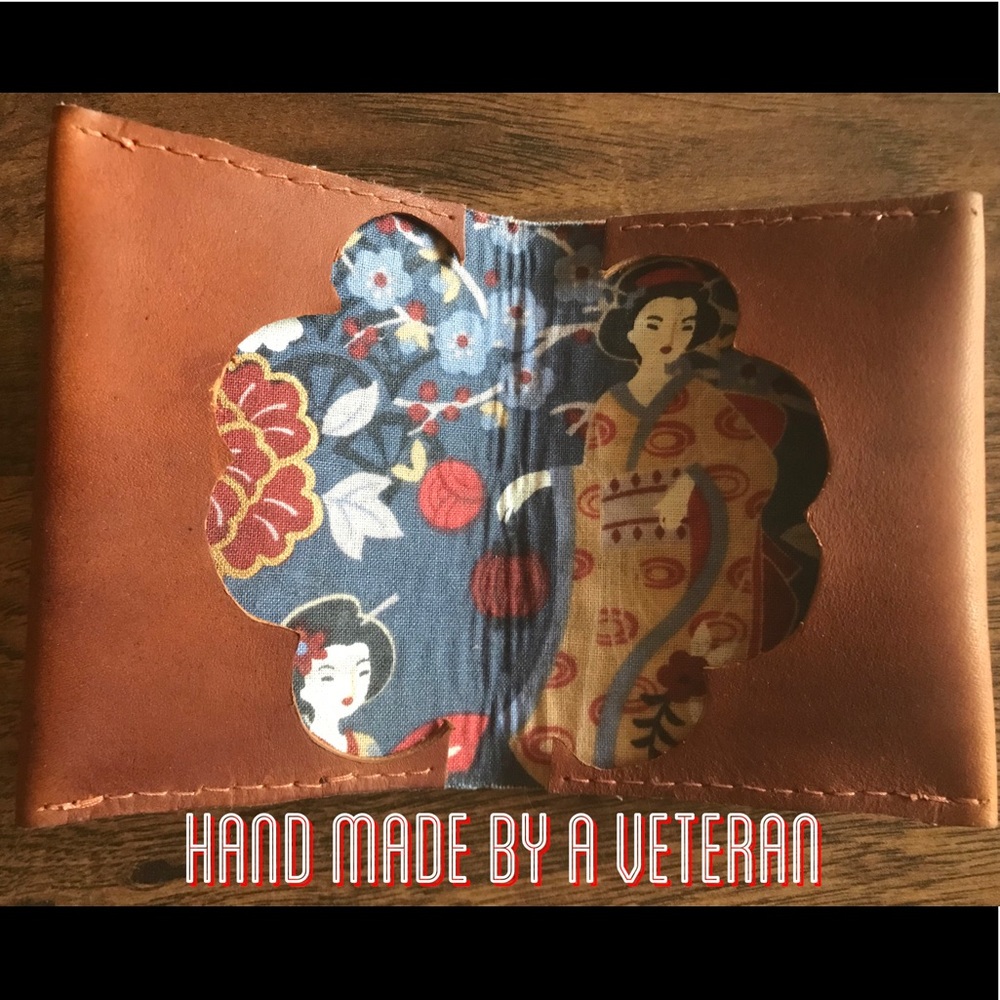 Custom handmade leather card holder